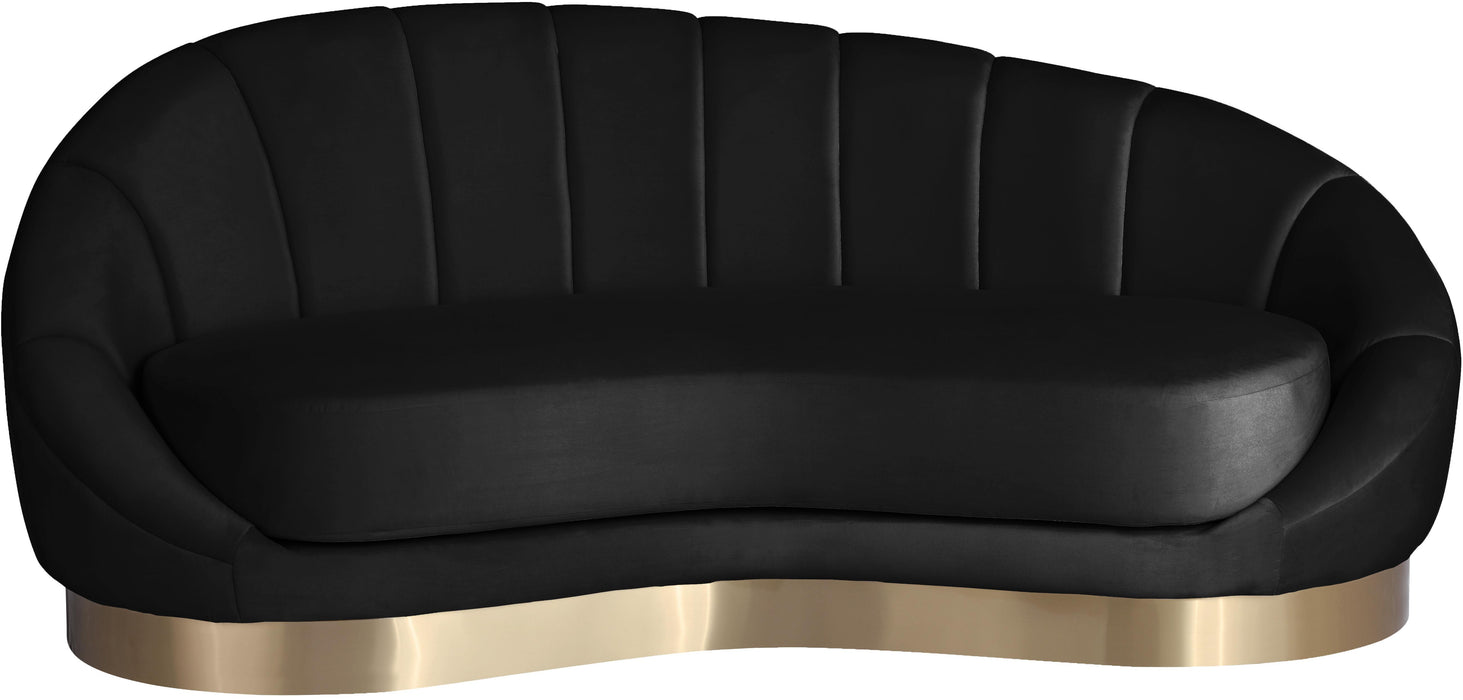 Shelly Black Velvet Chaise - Royal Furniture & Gifts (MI) - Multi Location