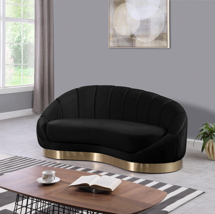 Shelly Black Velvet Chaise - Royal Furniture & Gifts (MI) - Multi Location