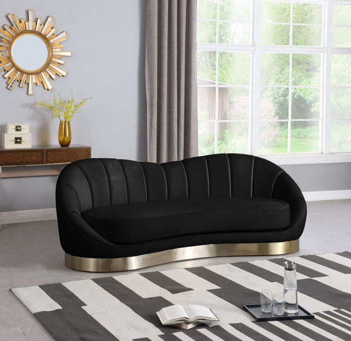 Shelly Black Velvet Sofa - Royal Furniture & Gifts (MI) - Multi Location