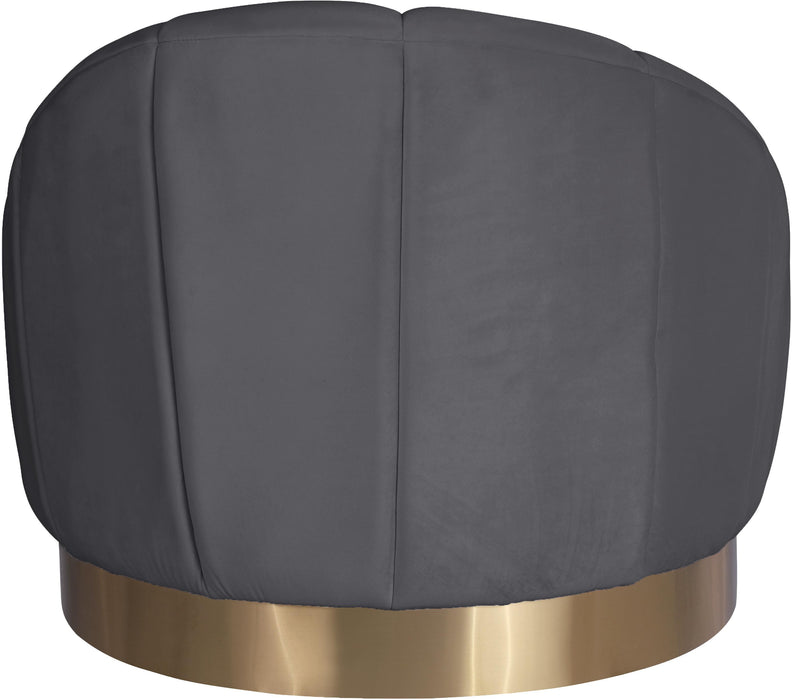 Shelly Grey Velvet Chair - Royal Furniture & Gifts (MI) - Multi Location