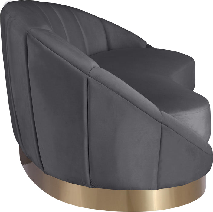 Shelly Grey Velvet Chaise - Royal Furniture & Gifts (MI) - Multi Location
