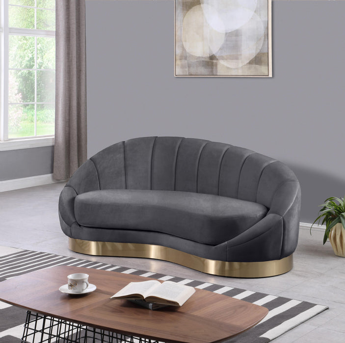 Shelly Grey Velvet Chaise - Royal Furniture & Gifts (MI) - Multi Location