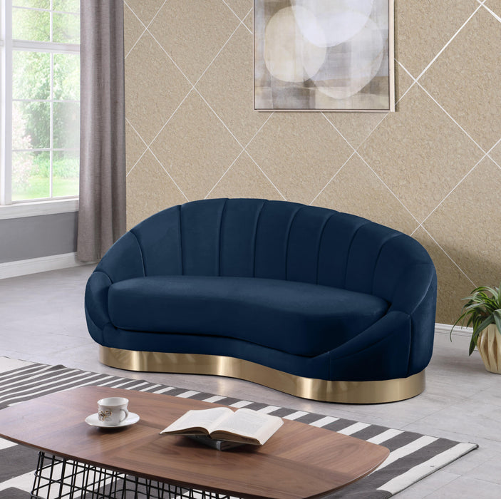 Shelly Navy Velvet Chaise - Royal Furniture & Gifts (MI) - Multi Location