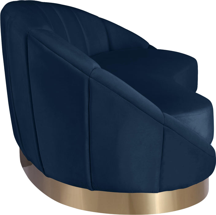 Shelly Navy Velvet Chaise - Royal Furniture & Gifts (MI) - Multi Location