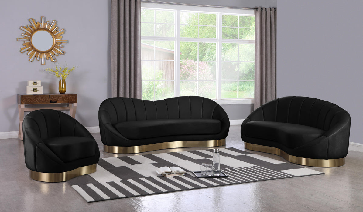 Shelly Black Velvet Sofa - Royal Furniture & Gifts (MI) - Multi Location