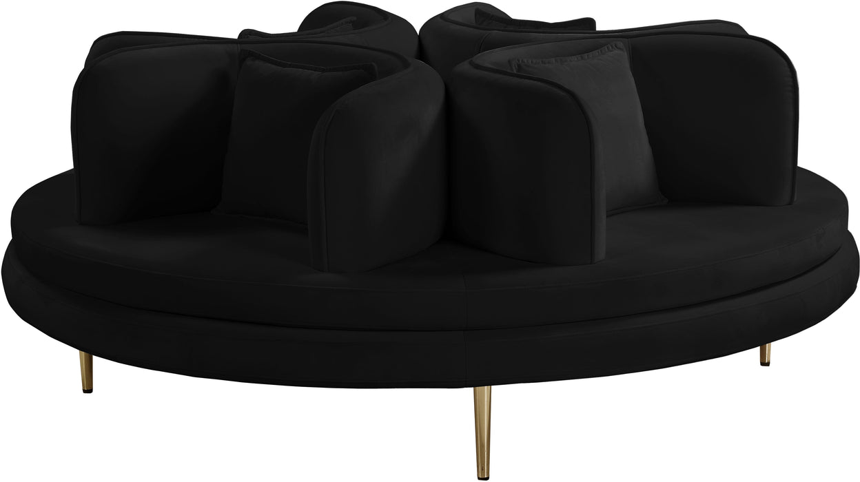 Circlet Black Velvet Round Sofa Settee - Royal Furniture & Gifts (MI) - Multi Location