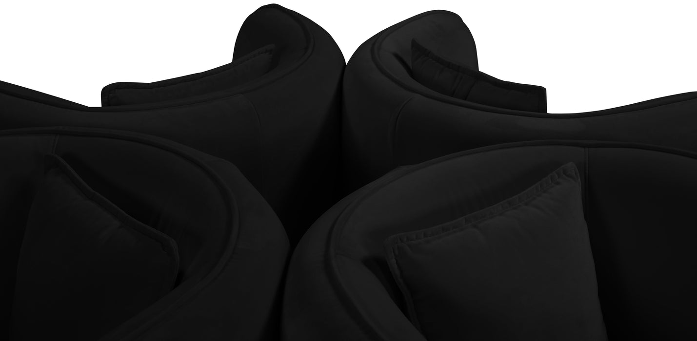 Circlet Black Velvet Round Sofa Settee - Royal Furniture & Gifts (MI) - Multi Location