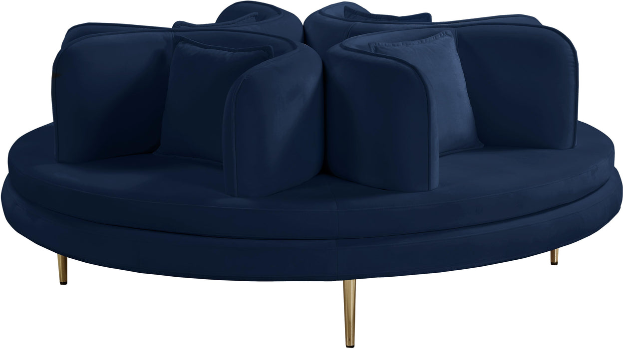 Circlet Navy Velvet Round Sofa Settee - Royal Furniture & Gifts (MI) - Multi Location