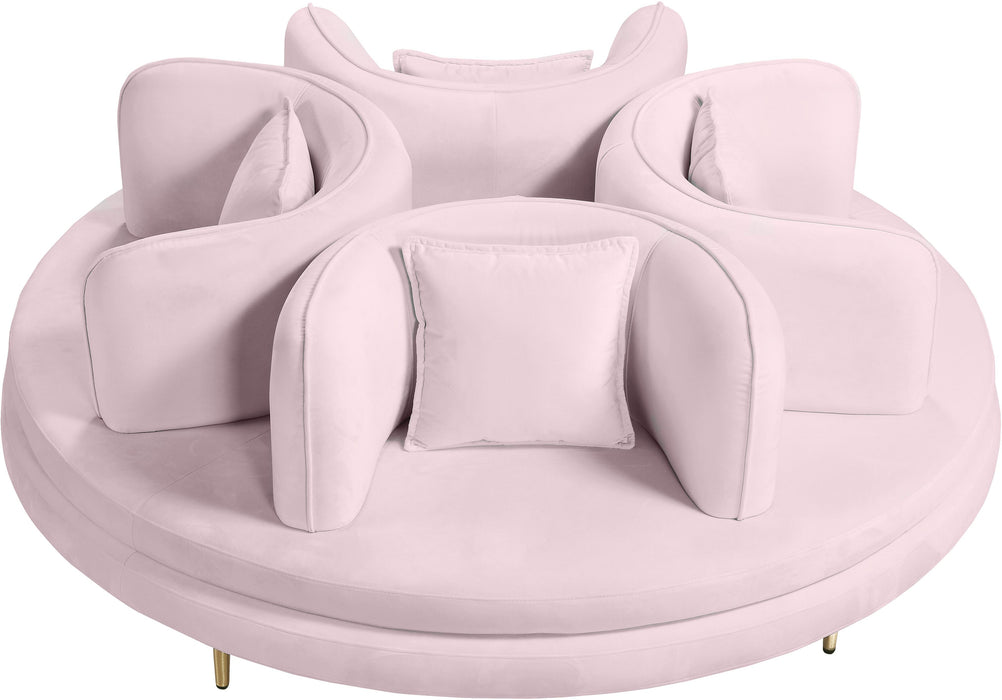 Circlet PInk Velvet Round Sofa Settee - Royal Furniture & Gifts (MI) - Multi Location