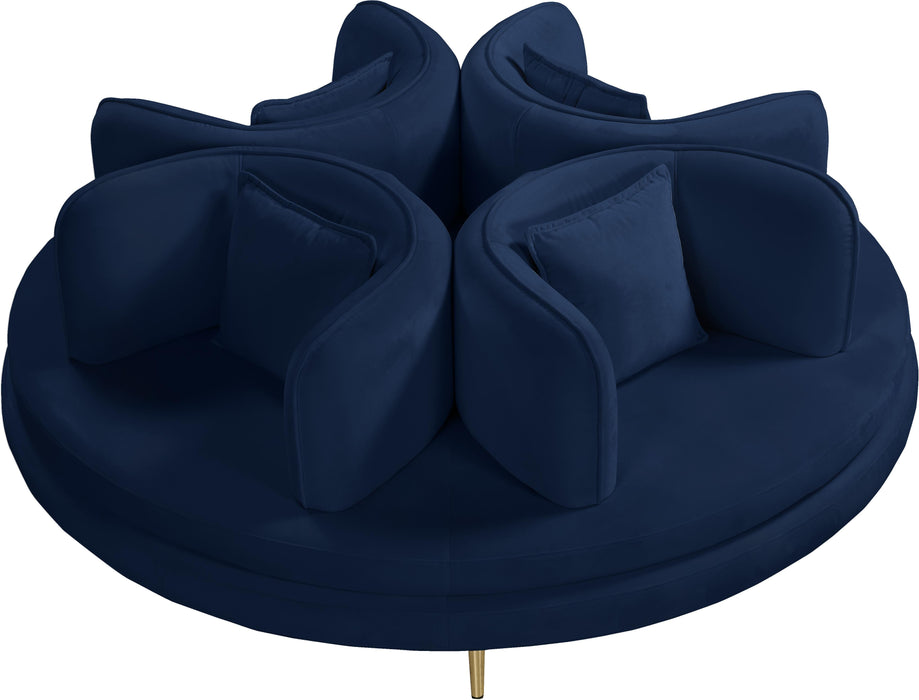 Circlet Navy Velvet Round Sofa Settee - Royal Furniture & Gifts (MI) - Multi Location