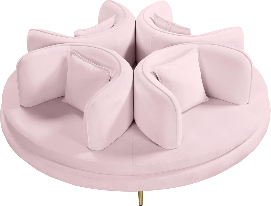 Circlet PInk Velvet Round Sofa Settee - Royal Furniture & Gifts (MI) - Multi Location