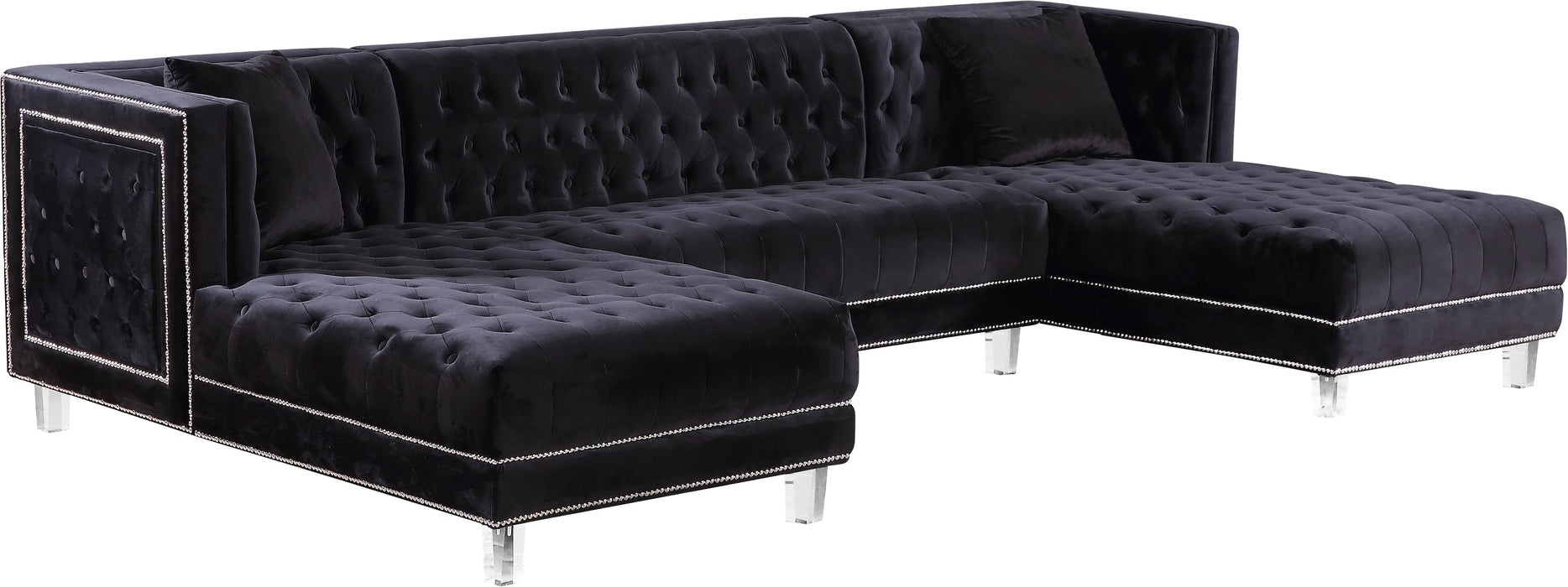 Moda Black Velvet 3pc. Sectional - Royal Furniture & Gifts (MI) - Multi Location