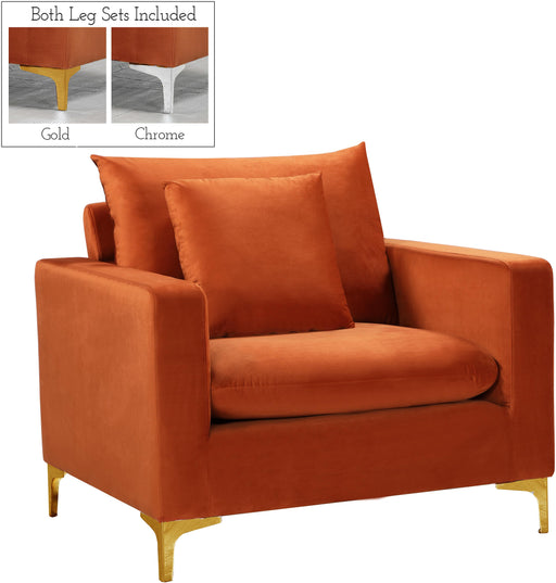 Naomi Cognac Velvet Chair - Royal Furniture & Gifts (MI) - Multi Location