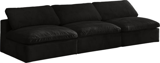 Cozy Black Velvet Cloud Modular Armless Sofa - Royal Furniture & Gifts (MI) - Multi Location