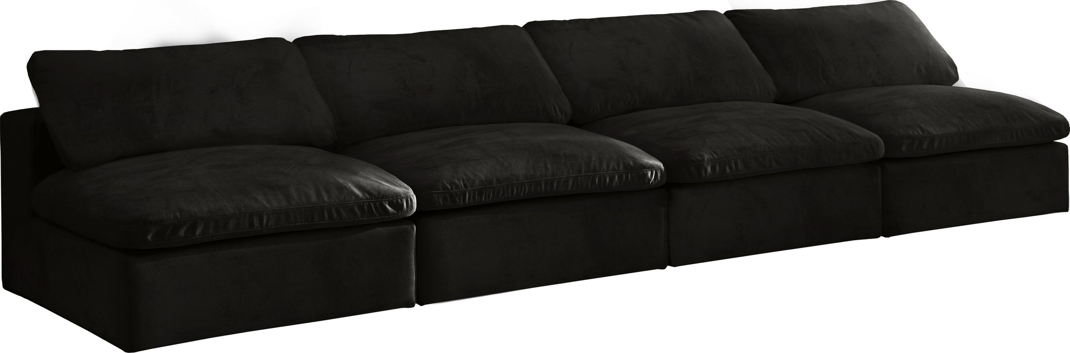 Cozy Black Velvet Cloud Modular Armless Sofa - Royal Furniture & Gifts (MI) - Multi Location