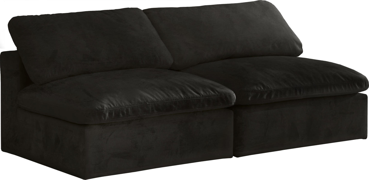 Cozy Black Velvet Cloud Modular Armless Sofa - Royal Furniture & Gifts (MI) - Multi Location
