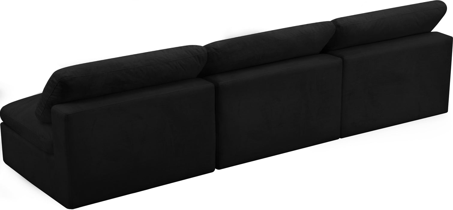 Cozy Black Velvet Cloud Modular Armless Sofa - Royal Furniture & Gifts (MI) - Multi Location