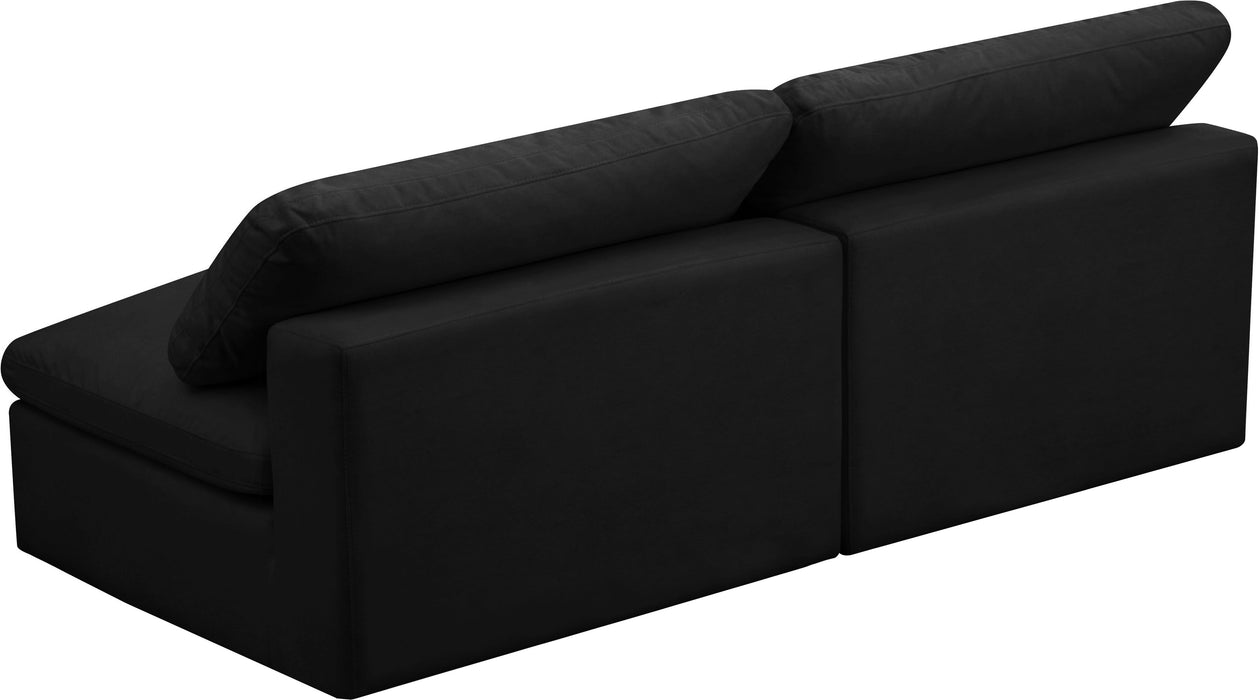 Cozy Black Velvet Cloud Modular Armless Sofa - Royal Furniture & Gifts (MI) - Multi Location