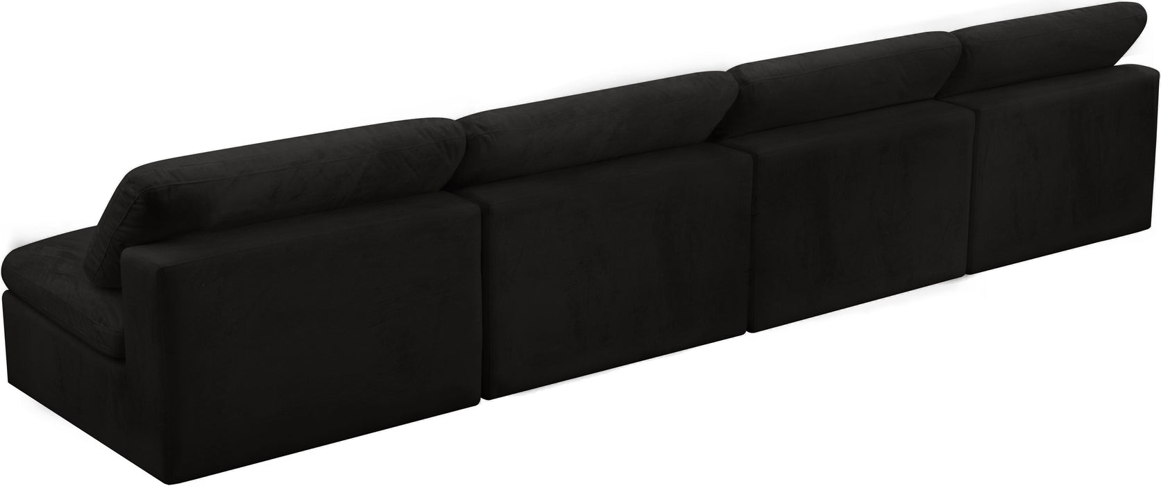 Cozy Black Velvet Cloud Modular Armless Sofa - Royal Furniture & Gifts (MI) - Multi Location