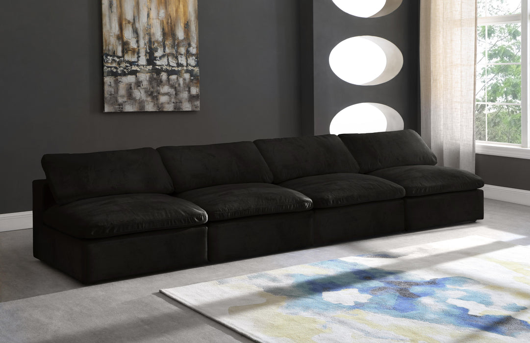 Cozy Black Velvet Cloud Modular Armless Sofa - Royal Furniture & Gifts (MI) - Multi Location