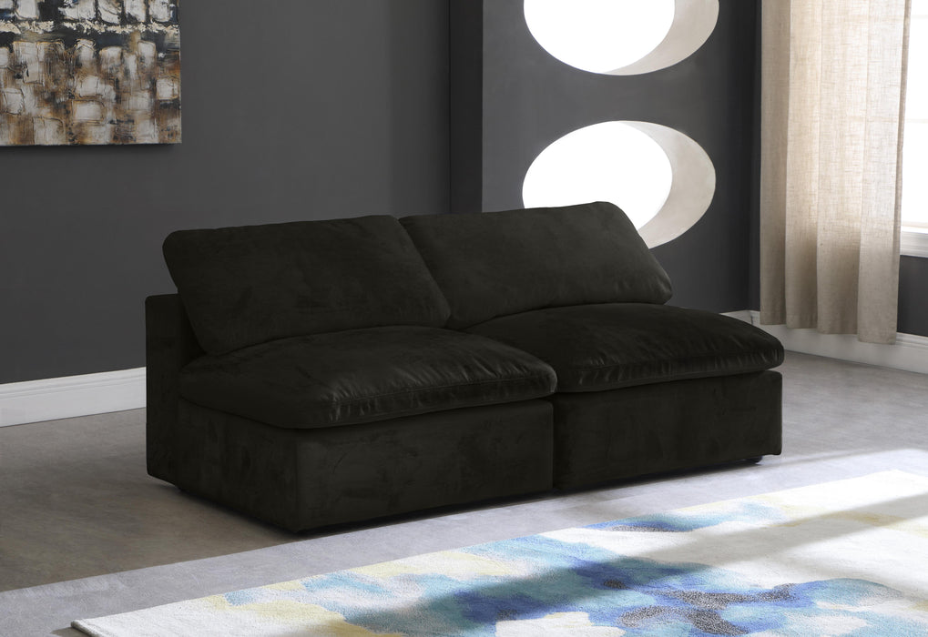 Cozy Black Velvet Cloud Modular Armless Sofa - Royal Furniture & Gifts (MI) - Multi Location