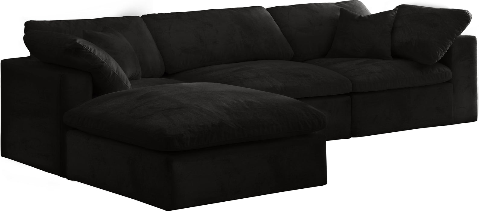 Cozy Black Velvet Cloud Modular Sectional - Royal Furniture & Gifts (MI) - Multi Location