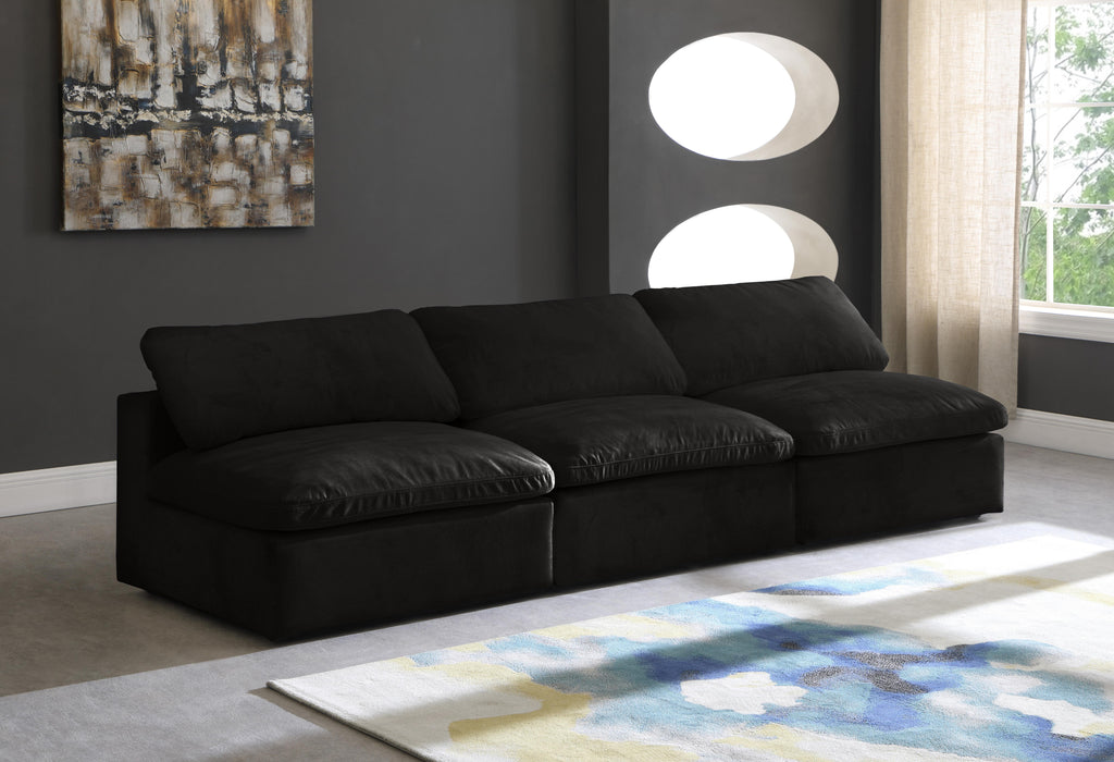 Cozy Black Velvet Cloud Modular Armless Sofa - Royal Furniture & Gifts (MI) - Multi Location