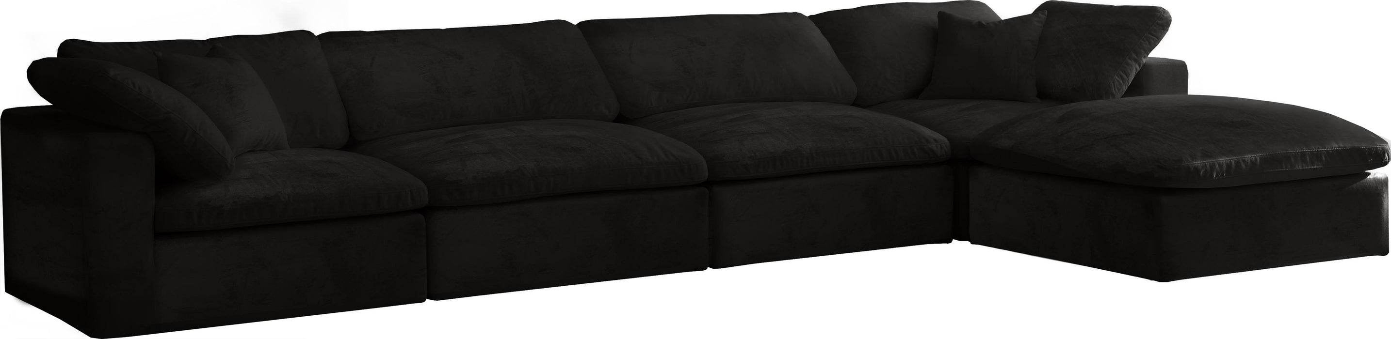 Cozy Black Velvet Cloud Modular Sectional - Royal Furniture & Gifts (MI) - Multi Location