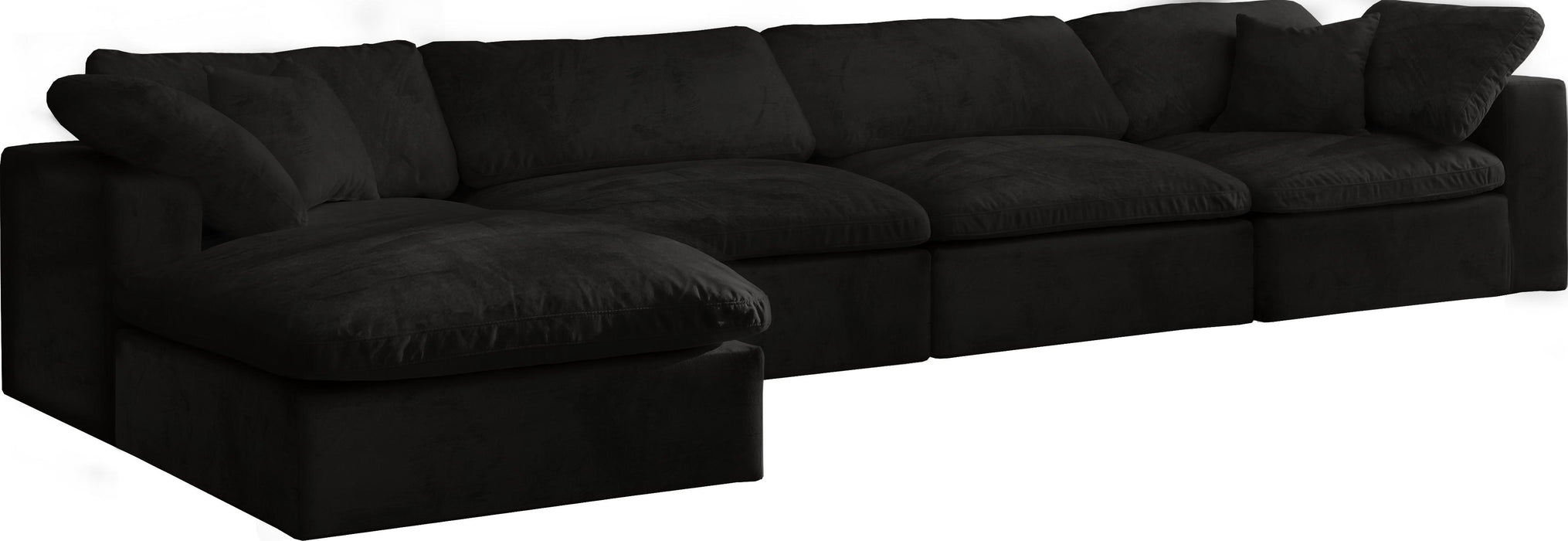 Cozy Black Velvet Cloud Modular Sectional - Royal Furniture & Gifts (MI) - Multi Location