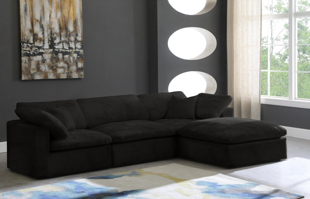 Cozy Black Velvet Cloud Modular Sectional - Royal Furniture & Gifts (MI) - Multi Location