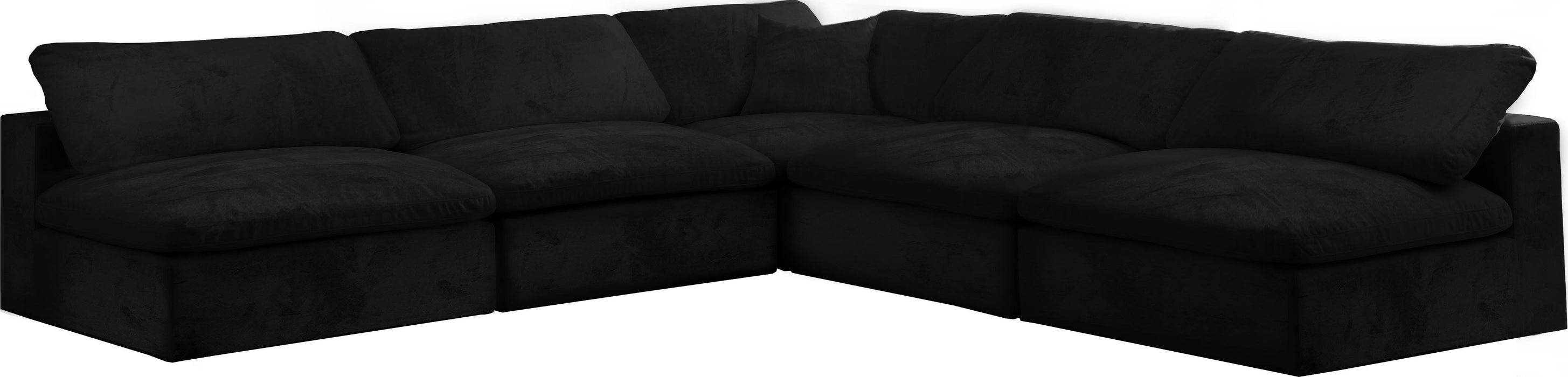 Cozy Black Velvet Cloud Modular Sectional - Royal Furniture & Gifts (MI) - Multi Location