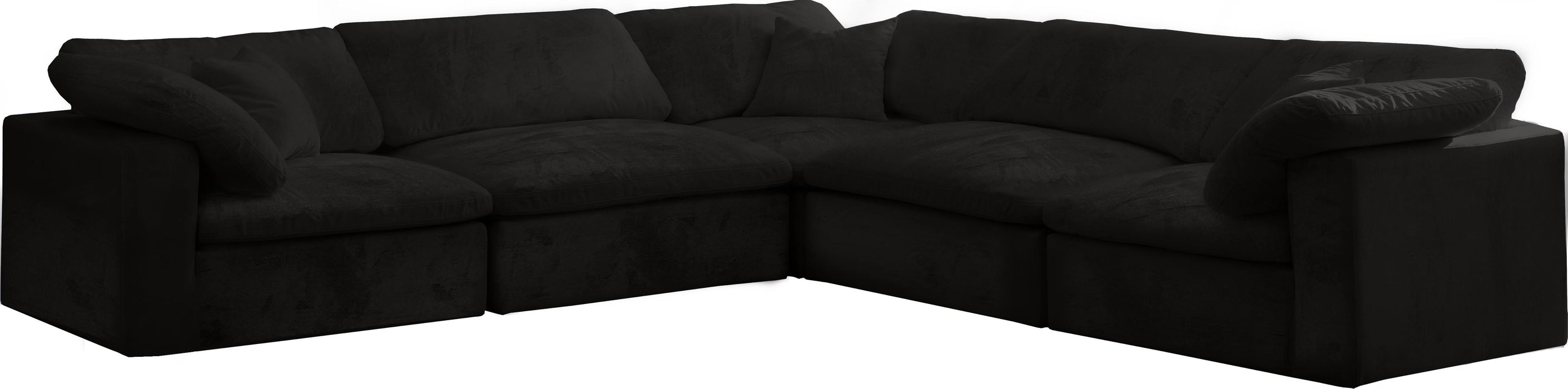 Cozy Black Velvet Cloud Modular Sectional - Royal Furniture & Gifts (MI) - Multi Location
