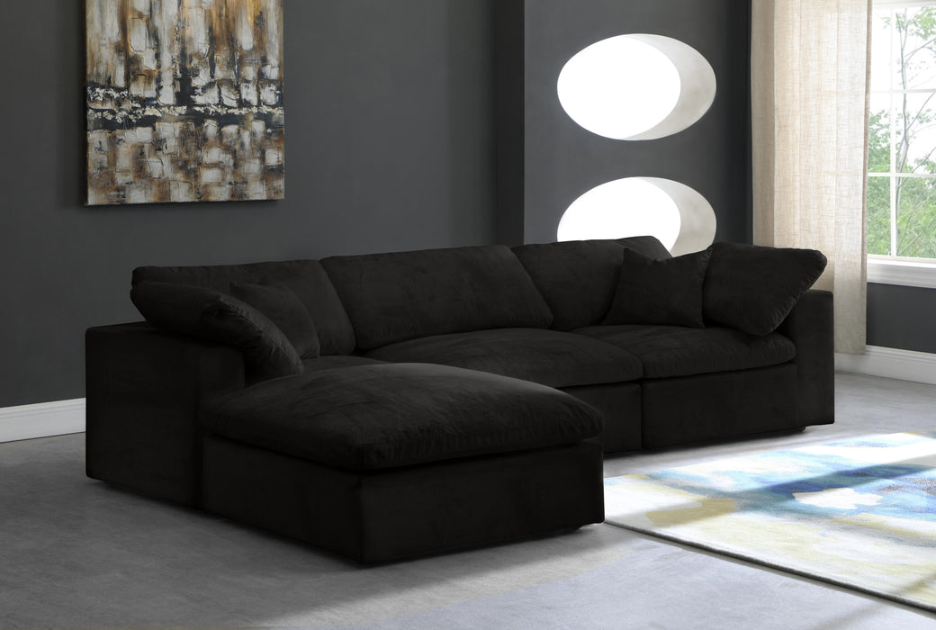 Cozy Black Velvet Cloud Modular Sectional - Royal Furniture & Gifts (MI) - Multi Location