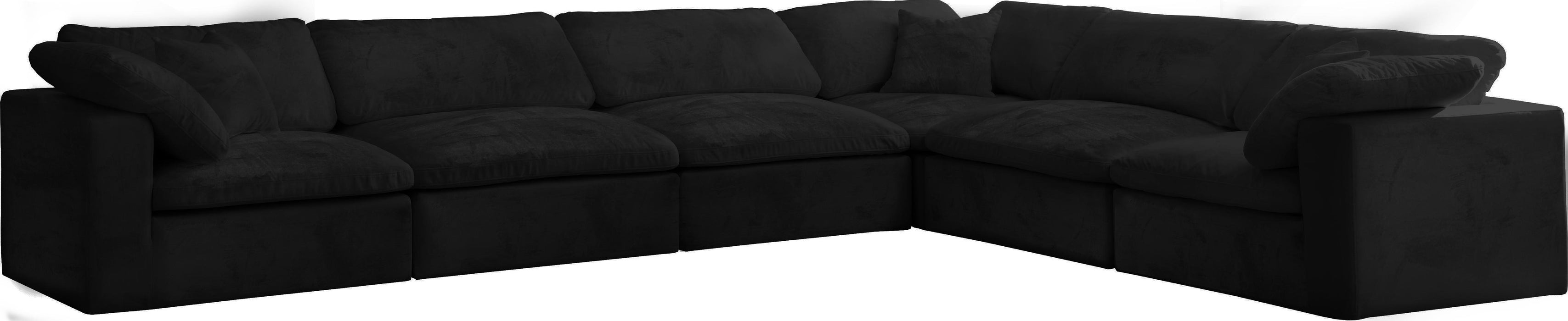 Cozy Black Velvet Cloud Modular Sectional - Royal Furniture & Gifts (MI) - Multi Location