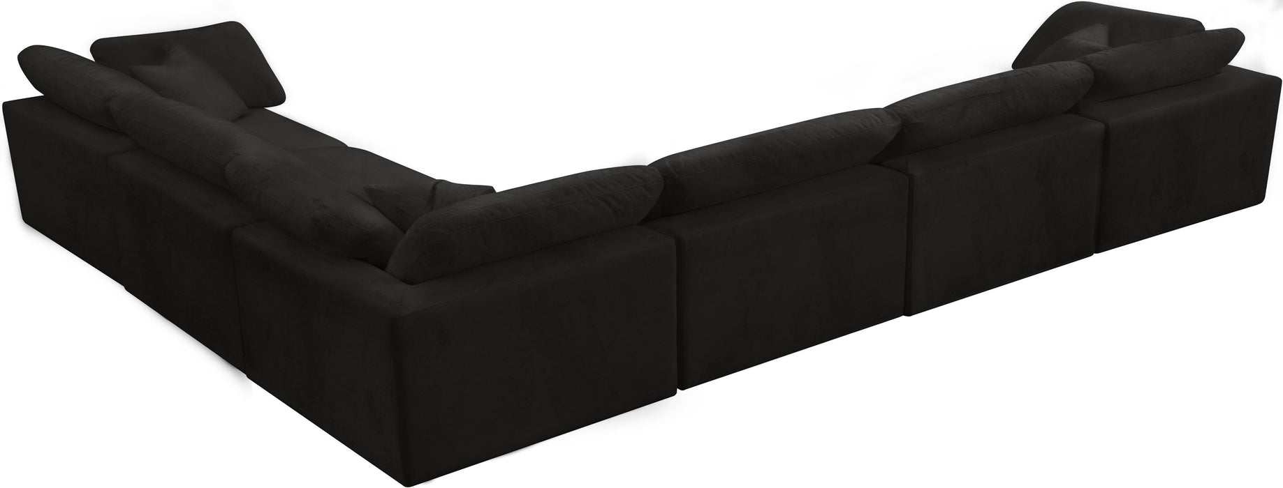 Cozy Black Velvet Cloud Modular Sectional - Royal Furniture & Gifts (MI) - Multi Location