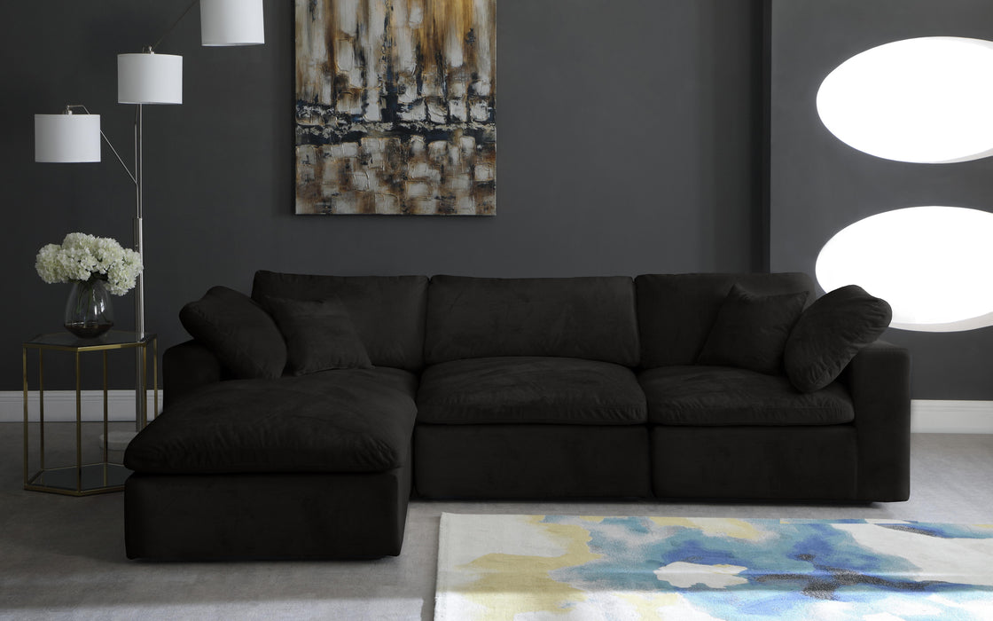 Cozy Black Velvet Cloud Modular Sectional - Royal Furniture & Gifts (MI) - Multi Location