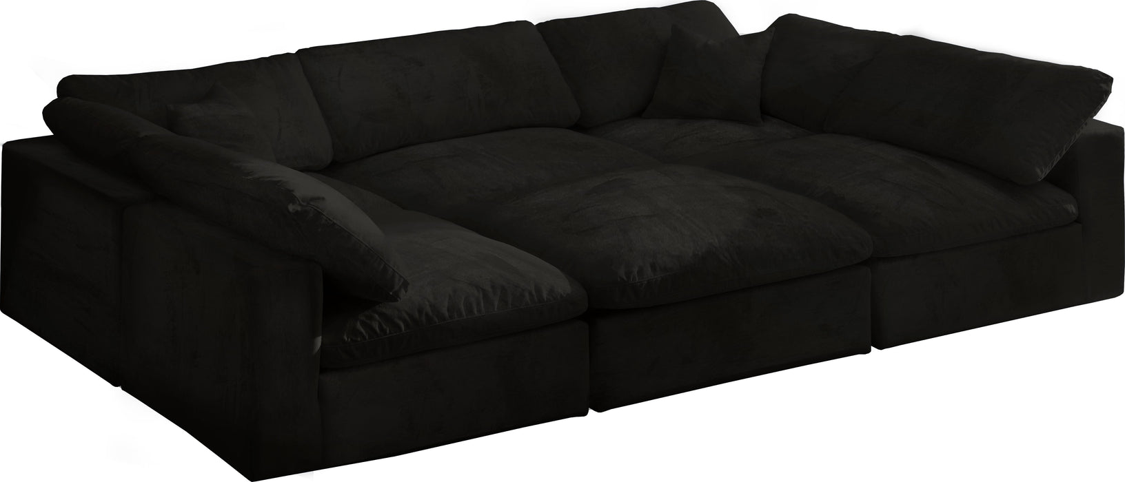 Cozy Black Velvet Cloud Modular Sectional - Royal Furniture & Gifts (MI) - Multi Location