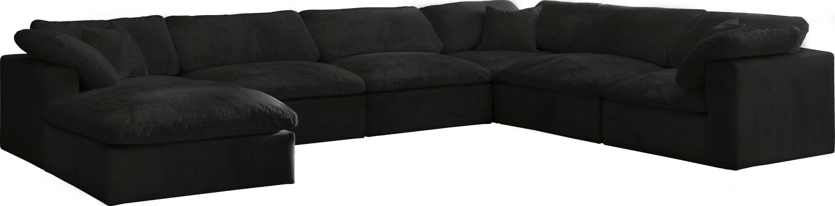Cozy Black Velvet Cloud Modular Sectional - Royal Furniture & Gifts (MI) - Multi Location