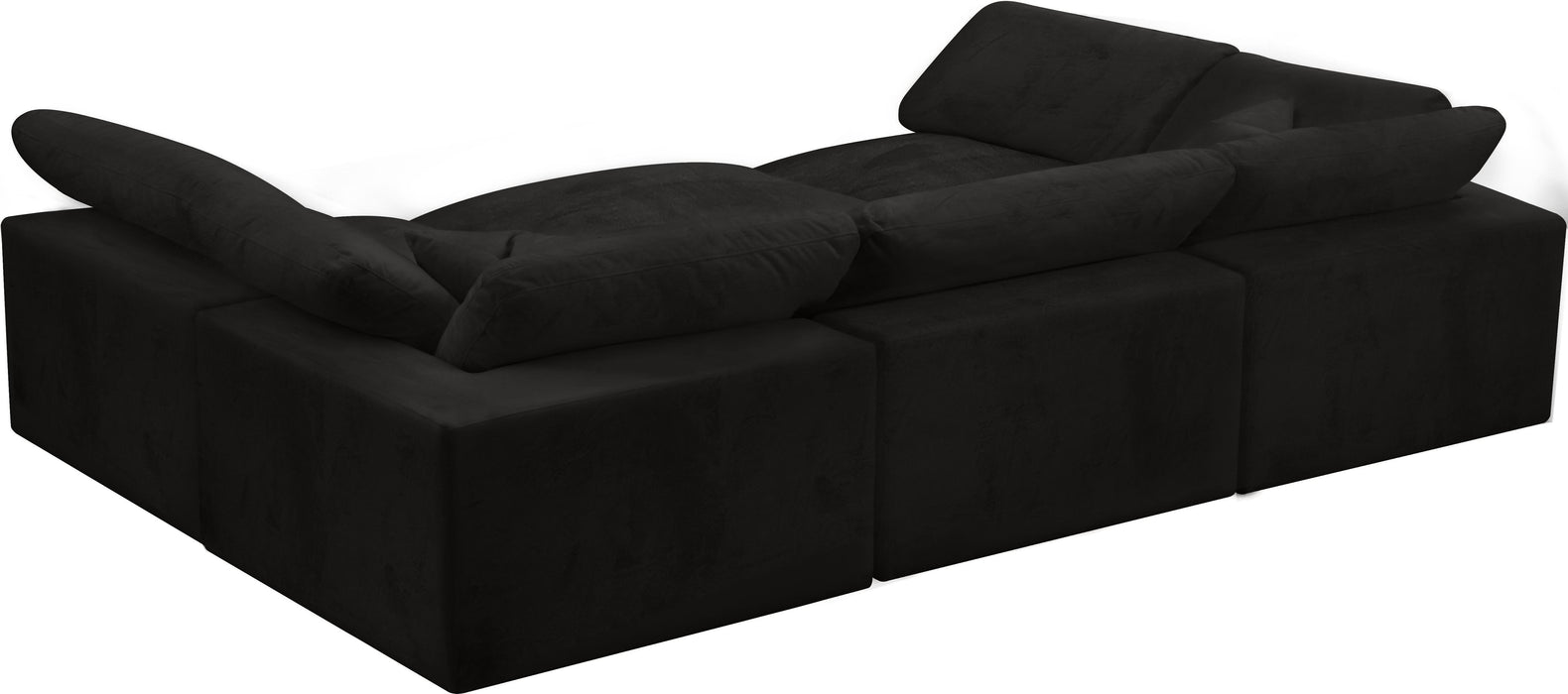 Cozy Black Velvet Cloud Modular Sectional - Royal Furniture & Gifts (MI) - Multi Location