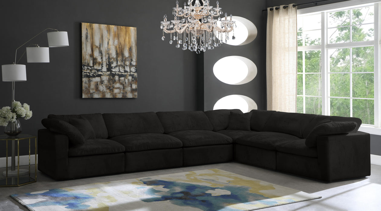 Cozy Black Velvet Cloud Modular Sectional - Royal Furniture & Gifts (MI) - Multi Location