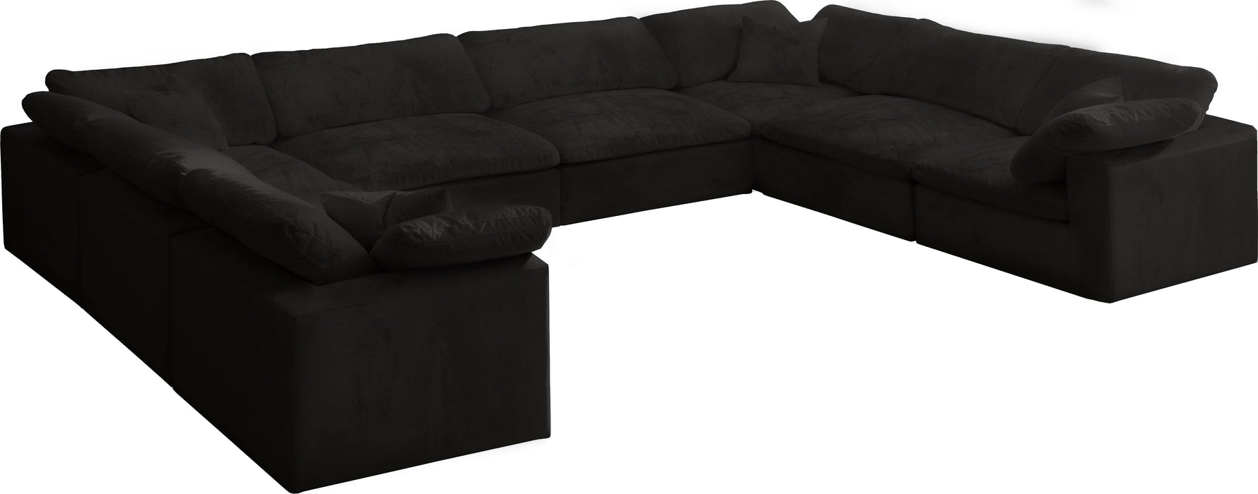 Cozy Black Velvet Cloud Modular Sectional - Royal Furniture & Gifts (MI) - Multi Location