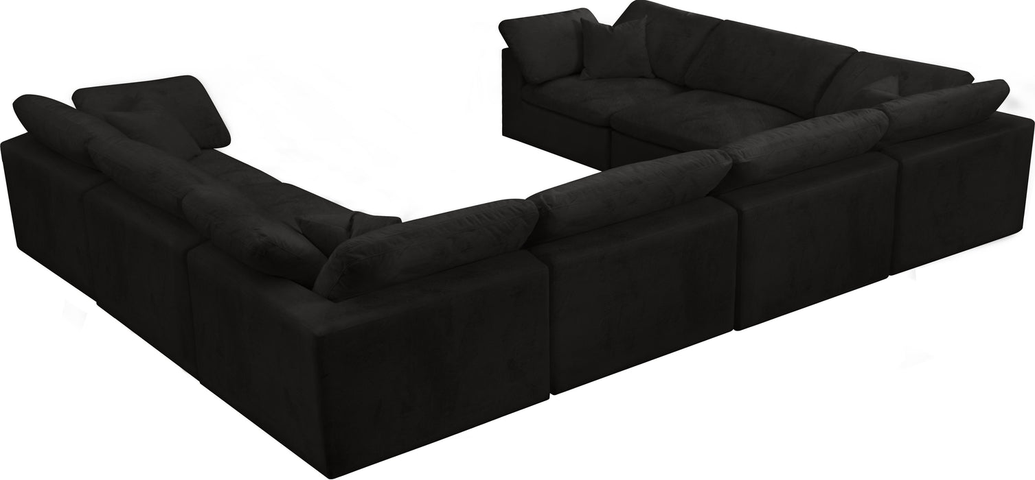 Cozy Black Velvet Cloud Modular Sectional - Royal Furniture & Gifts (MI) - Multi Location