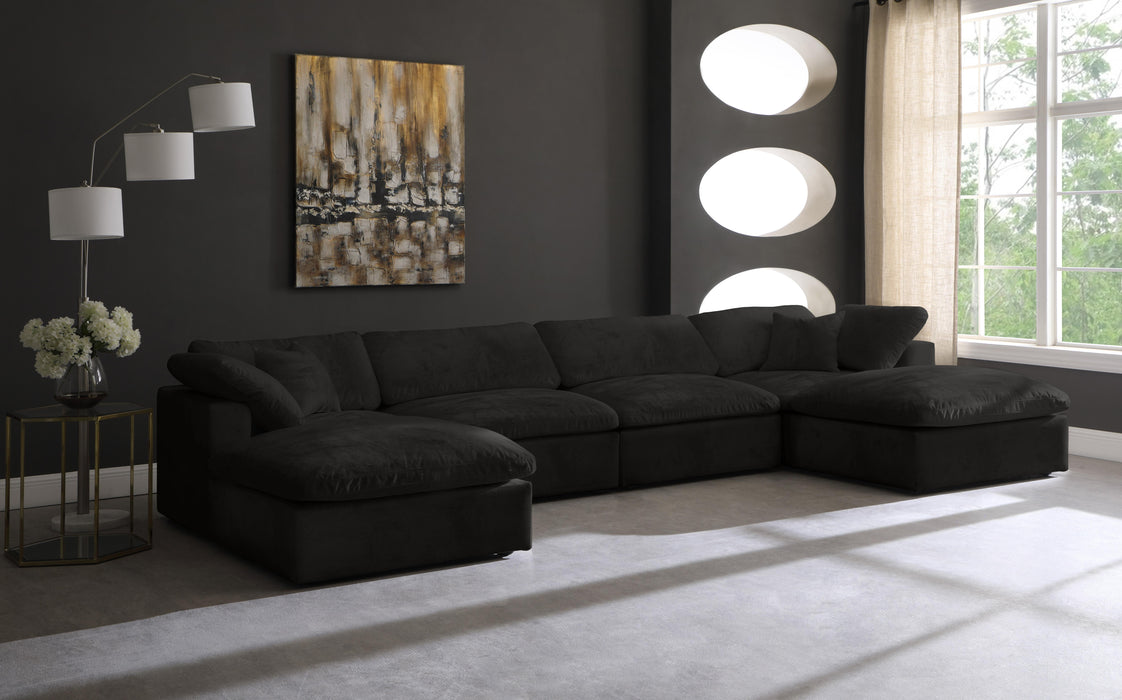 Cozy Black Velvet Cloud Modular Sectional - Royal Furniture & Gifts (MI) - Multi Location