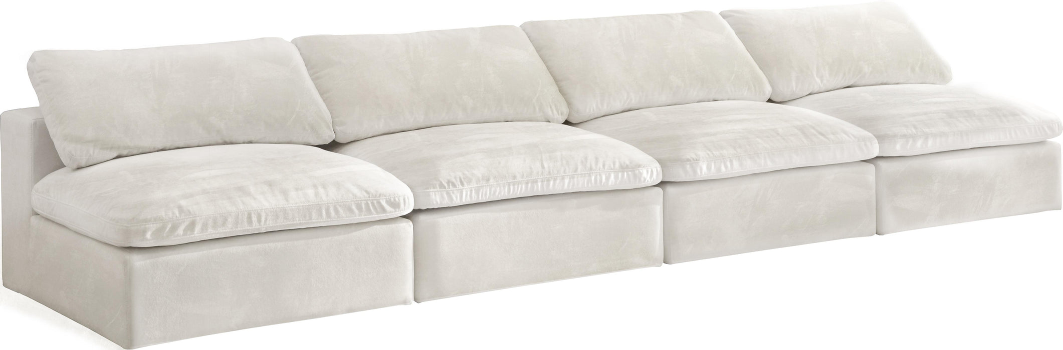 Cozy Cream Velvet Cloud Modular Armless Sofa - Royal Furniture & Gifts (MI) - Multi Location