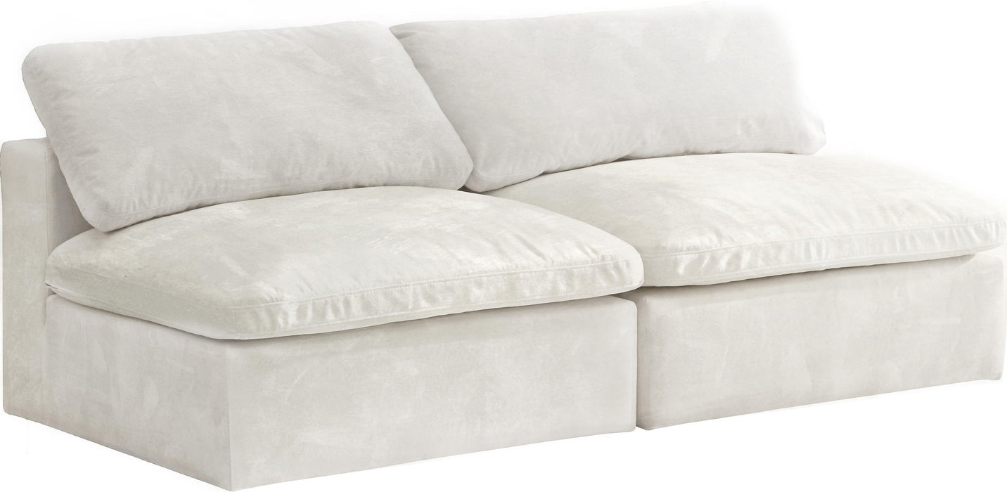 Cozy Cream Velvet Cloud Modular Armless Sofa - Royal Furniture & Gifts (MI) - Multi Location