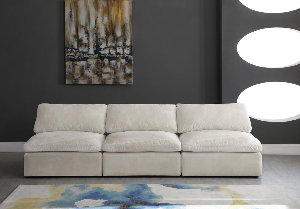 Cozy Cream Velvet Cloud Modular Armless Sofa - Royal Furniture & Gifts (MI) - Multi Location