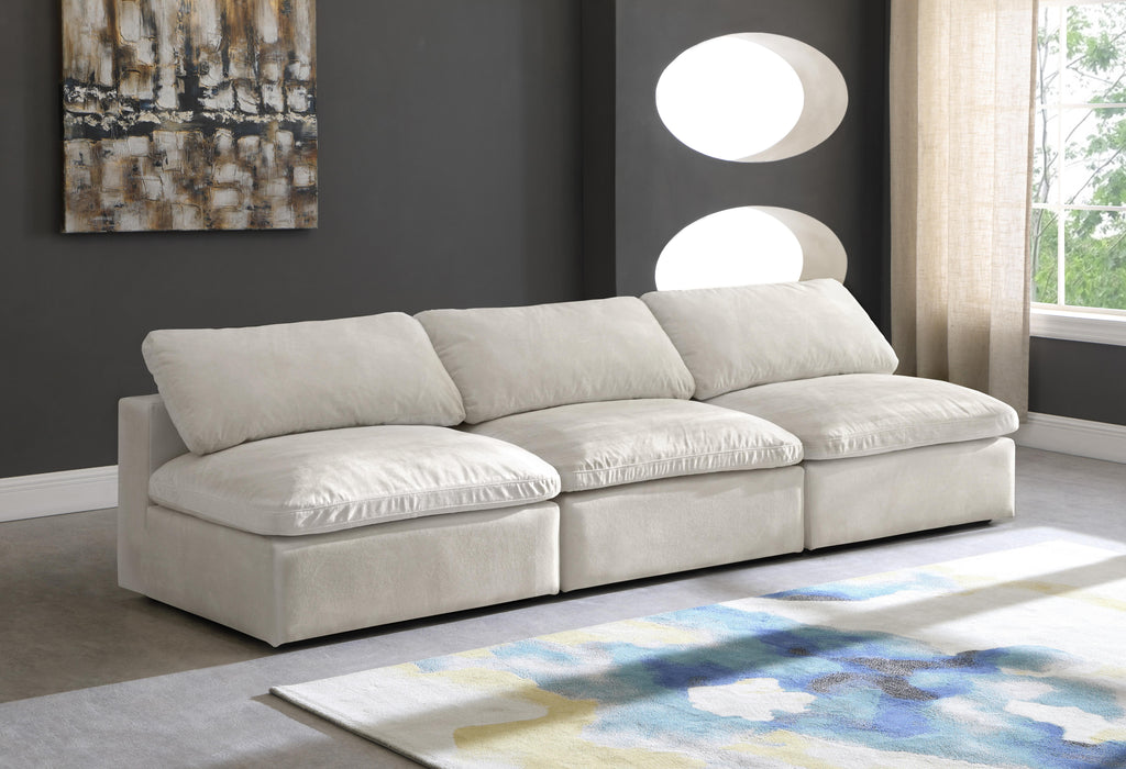 Cozy Cream Velvet Cloud Modular Armless Sofa - Royal Furniture & Gifts (MI) - Multi Location