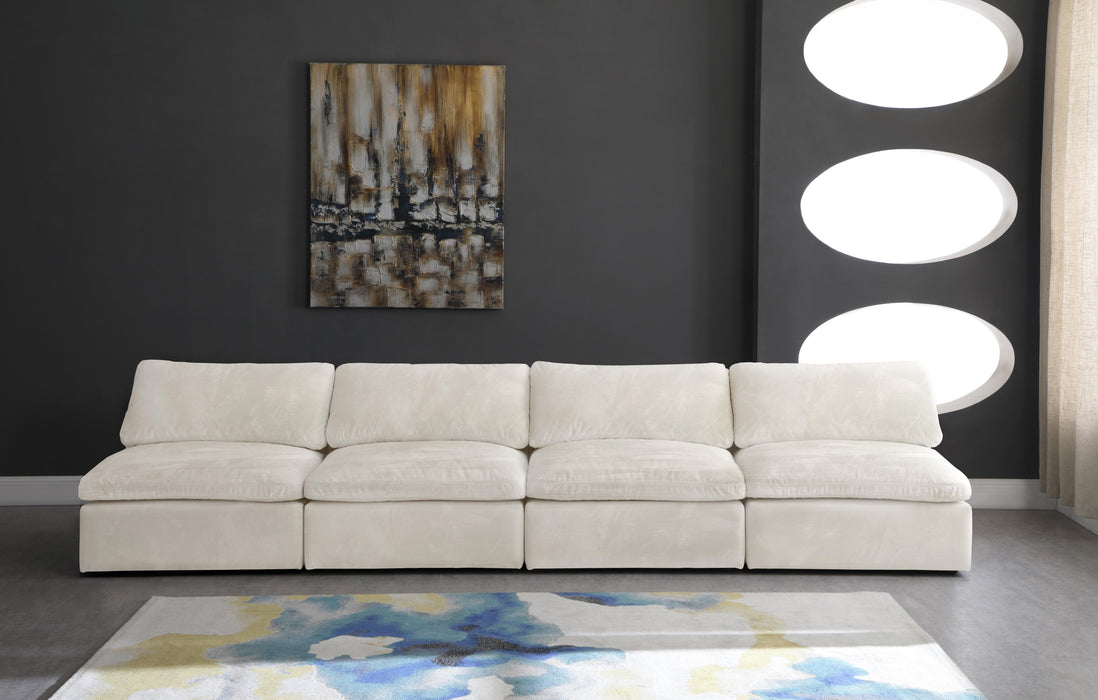 Cozy Cream Velvet Cloud Modular Armless Sofa - Royal Furniture & Gifts (MI) - Multi Location