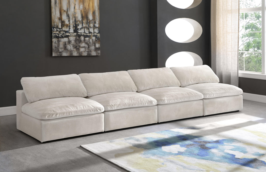 Cozy Cream Velvet Cloud Modular Armless Sofa - Royal Furniture & Gifts (MI) - Multi Location