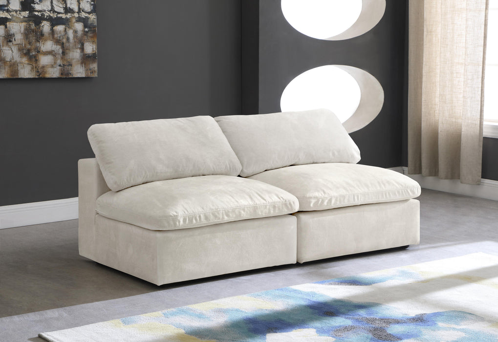 Cozy Cream Velvet Cloud Modular Armless Sofa - Royal Furniture & Gifts (MI) - Multi Location